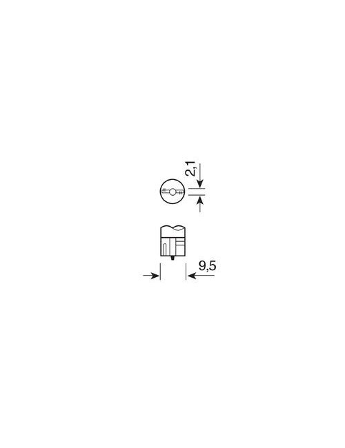 10/32V Led Series 1 SMD x 1 chip - (T10) - W2,1x9,5d - 2 pz - D/Blister - Bianco - Doppia polarità - Resistenza incorporata