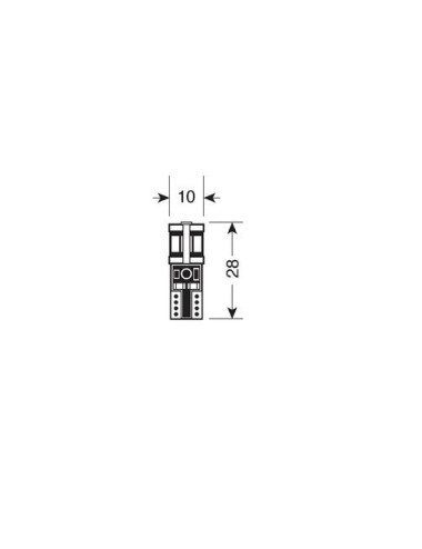 10/32V Mega-Led 9 - 9 SMD x 1 chip - (T10) - W2,1x9,5d - 2 pz - D/Blister - Bianco - Doppia polarità - Resistenza incorporata