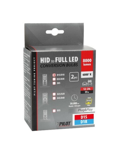 12-24V Lampade a Led per conversione fari Xenon - (D1S-D1R) - 35W - 2 pz - Scatola