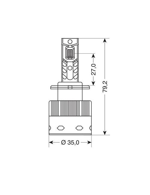 12-24V Lampade a Led per conversione fari Xenon - (D2S-D2R) - 35W - 2 pz - Scatola