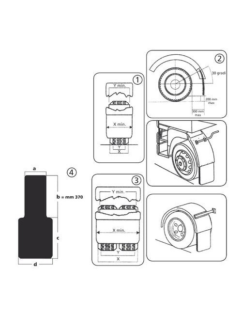 Coppia paraspruzzi in PVC omologati per camion - 35 cm