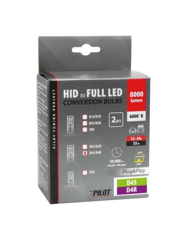 12-24V Lampade a Led per conversione fari Xenon - (D4S-D4R) - 35W - 2 pz - Scatola