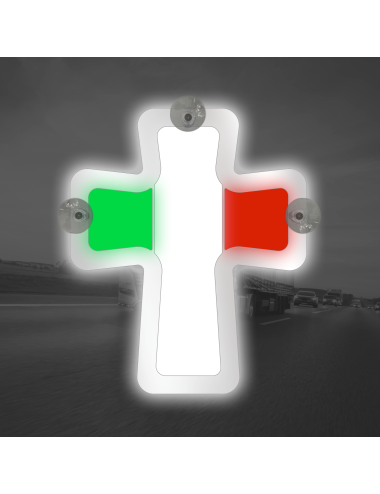 Crocifisso Illuminato Tricolore Bandiera Italiana