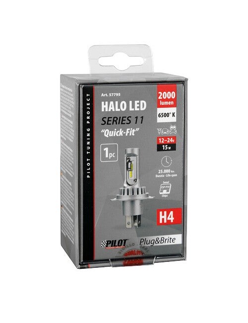 12/24V Halo Led Serie 11 Quick-Fit - (H4) - 15W - P43t - 1 pz - Scatola