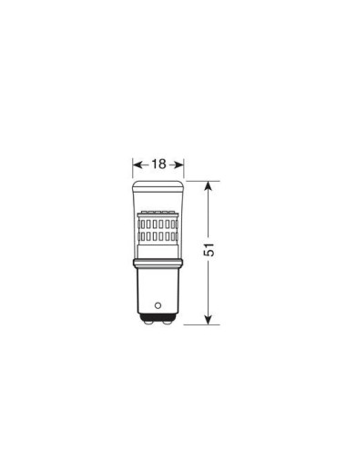 12/28V Mega-Led 48 - 48 SMD x 1 chip - (P21/5W) - BAY15d - 1 pz - D/Blister - Bianco