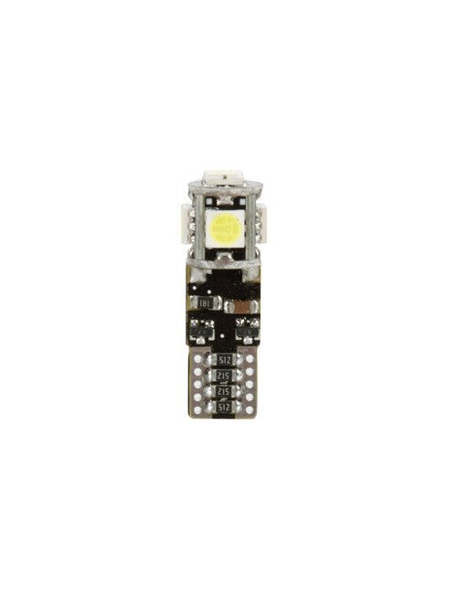 12/30V Led series - 5 Led SMD - (T10) - W2,1x9,5d - 2 pz - Scatola - Bianco - Doppia polarità - Resistenza incorporata