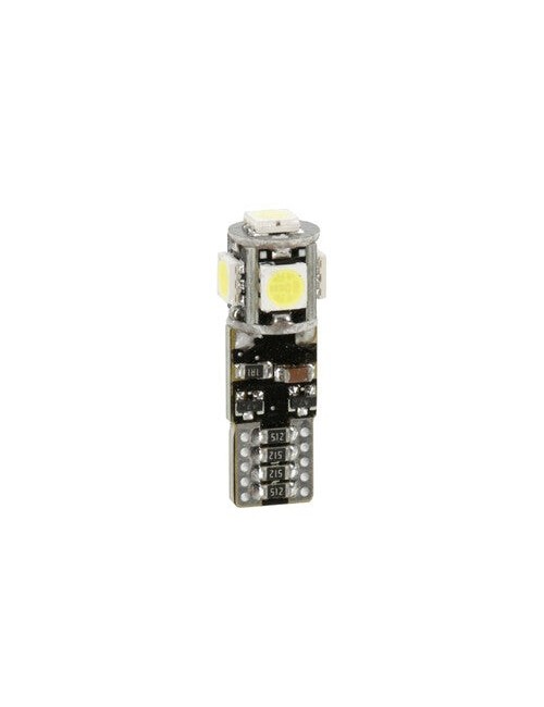 12/30V Led series - 5 Led SMD - (T10) - W2,1x9,5d - 2 pz - Scatola - Bianco - Doppia polarità - Resistenza incorporata