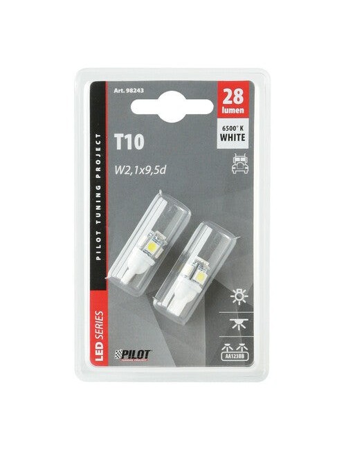 24/28V Hyper-Led 15 - 5 SMD x 3 chips - (T10) - W2,1x9,5d - 2 pz - D/Blister - Bianco/Arancio - Doppia polarità