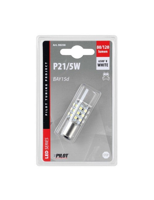 24/28V Hyper-Led 39 - 39 SMD x 1 chips - (P21/5W) - BAY15d - 1 pz - D/Blister - Bianco - Doppia polarità