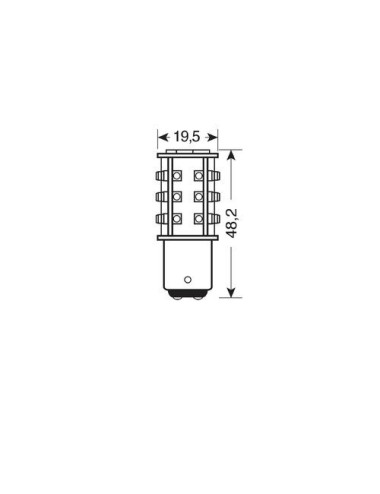 24/28V Hyper-Led 39 - 39 SMD x 1 chips - (P21/5W) - BAY15d - 1 pz - D/Blister - Bianco - Doppia polarità