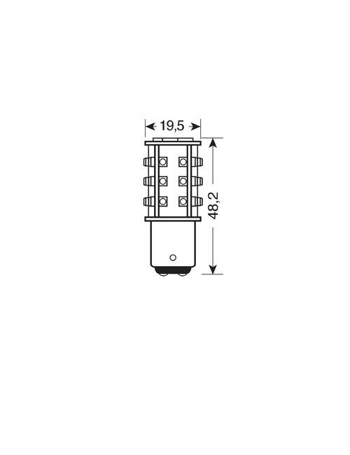 24/28V Hyper-Led 39 - 39 SMD x 1 chips - (P21/5W) - BAY15d - 1 pz - D/Blister - Bianco - Doppia polarità