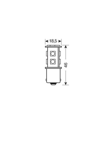 24/28V Led Series - 11 SMD x 3 chips - (P21W) - BA15s - 1 pz - D/Blister - Bianco - Doppia polarità