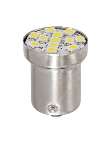 24/28V Led Series - 12 Smd x 1 chip - (R5W-R10W) - BA15s - 1 pz - D/Blister - Bianco - Doppia polarità