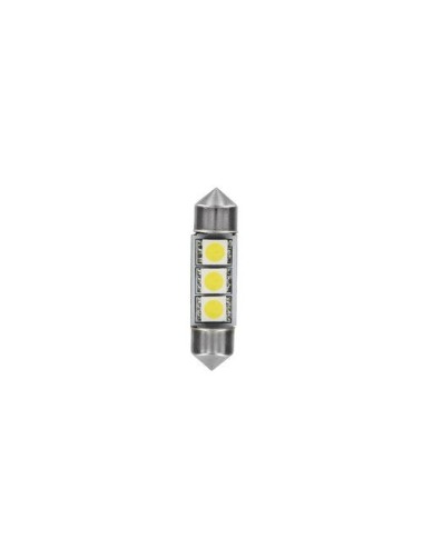 24/28V Led Series - 3 SMD x 3 chips - (C5W) - 10x36 mm - SV8,5-8 - 2 pz - Scatola - Bianco - Doppia polarità