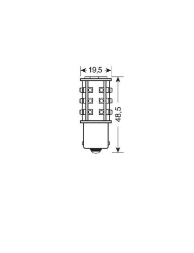 24/28V Led Series - 39 SMD x 1 chips - (P21W) - BA15s - 1 pz - D/Blister - Bianco - Doppia polarità