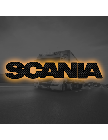 Logo retroilluminato Compatibile con Scania - Scritta Carbon Look