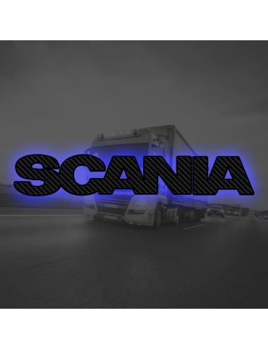 Logo retroilluminato Compatibile con Scania - Scritta Carbon Look