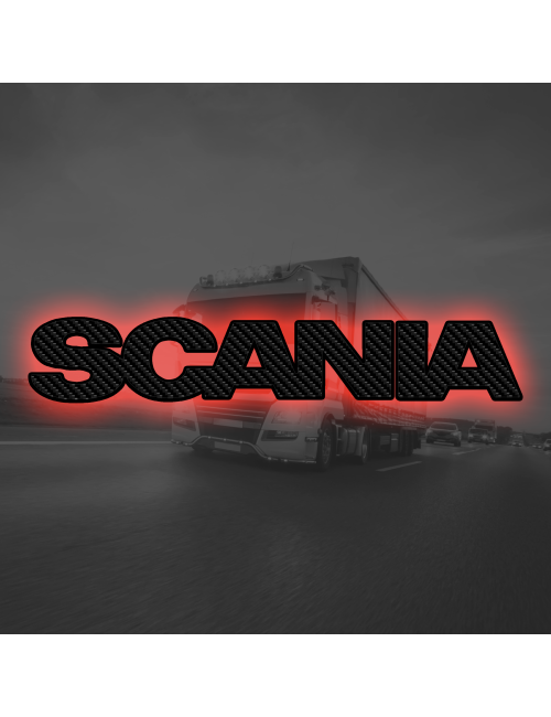 Logo retroilluminato Compatibile con Scania - Scritta Carbon Look