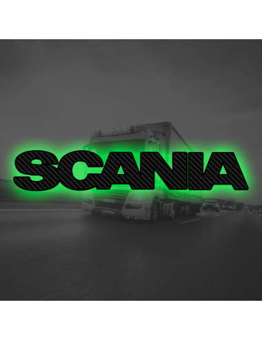 Logo retroilluminato Compatibile con Scania - Scritta Carbon Look