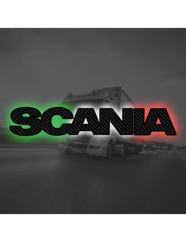 Logo retroilluminato Compatibile con Scania - Scritta Carbon Tricolore