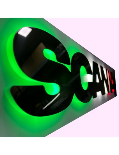 Logo retroilluminato Compatibile con Scania - Scritta Liscia Tricolore