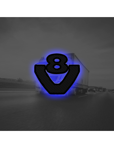 Logo V8 Anteriore Mini Carbon