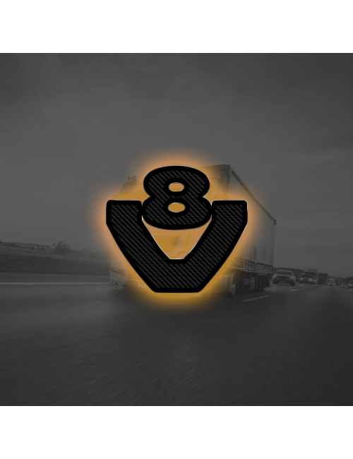 Logo V8 Anteriore Mini Carbon