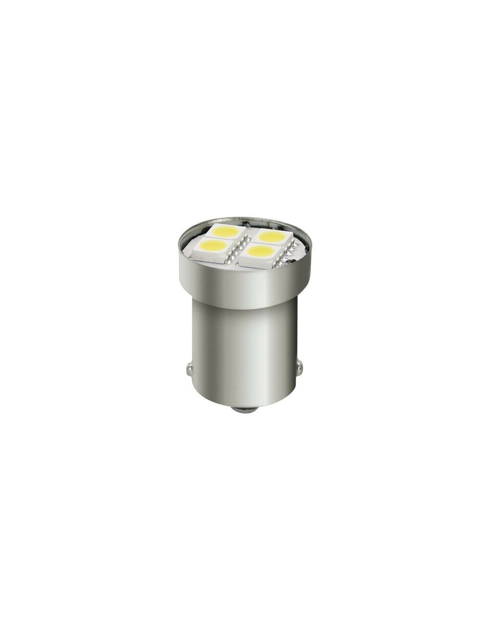 24/28V Led Series - 4 SMD x 3 chips - (P21W) - BA15s - 20 pz - D/Blister - Bianco - Doppia polarità