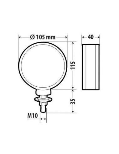 Loki-Led, luce ingombro 14 Led, doppia funzione, 12/24V - Rosso/Bianco