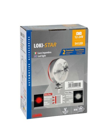 Loki-Star, luce ingombro 54 Led, doppia funzione, 12/24V - Rosso/Bianco