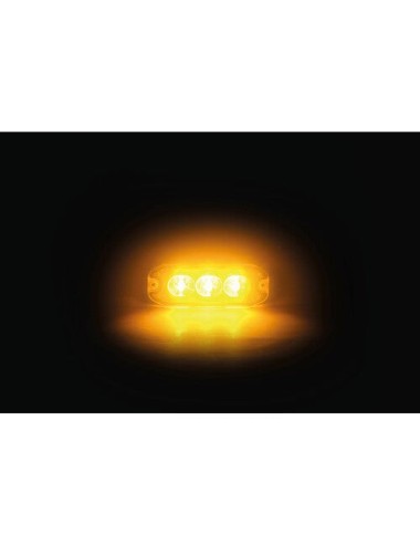 Luce di segnalazione multifunzione a 3 Led, 12/24V - 88x30 mm - Arancio