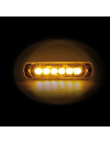 Luce di segnalazione multifunzione a 6 Led, 12/24V - Arancio