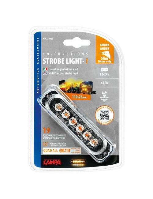 Luce di segnalazione multifunzione a 6 Led, 12/24V - Arancio