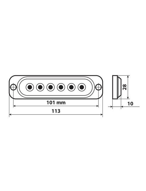 Luce di segnalazione multifunzione a 6 Led, 12/24V - Arancio