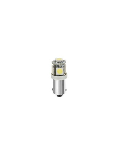 24/28V Led Series - 5 SMD x 3 chips - (T4W) - BA9s - 2/20 pz - D/Blister - Bianco - Doppia polarità - Resistenza incorporata