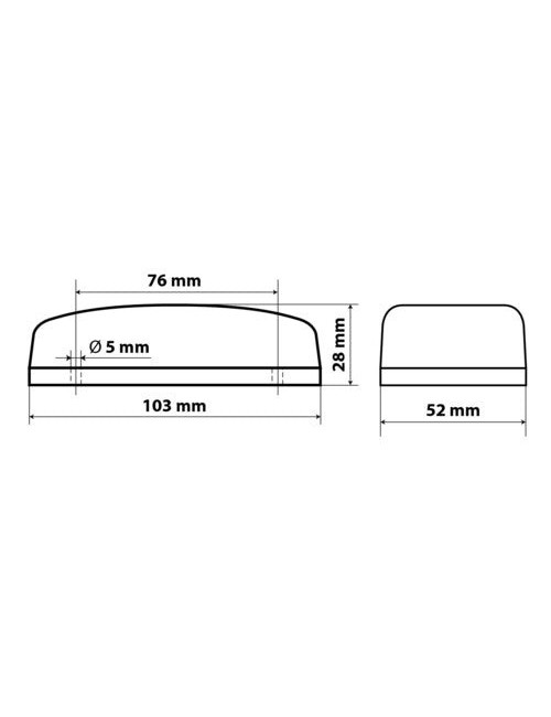 Luce ingombro a 10 Led, 24V - Rosso