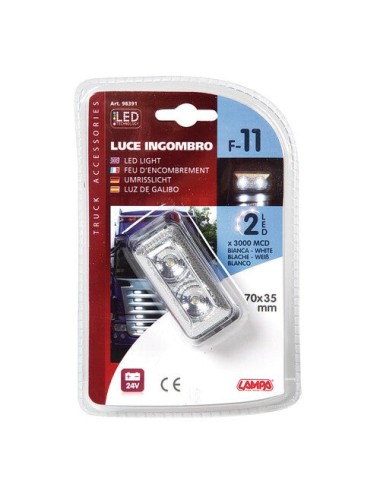 Luce ingombro a 2 Led, 24V - Bianco