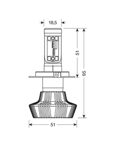 10/30V Halo Led Serie 1 - (H4) - 25W - P43t - 1 pz - D/Blister