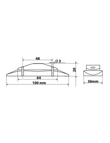 Luce ingombro a 2 Led, 24V - Bianco