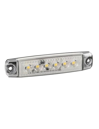 Luce ingombro a 6 Led, montaggio in superficie, 12/24V