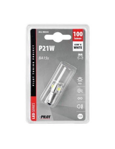 24/28V Led Series - 8 SMD x 3 chips - (P21W) - BA15s - 1 pz - D/Blister - Bianco - Doppia polarità