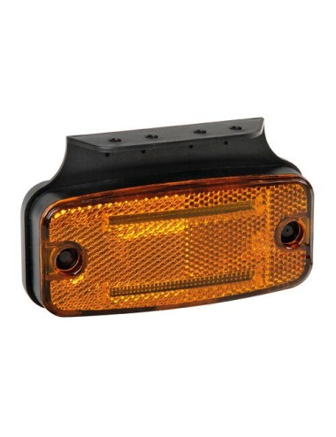 Luce ingombro con catarifrangente e staffa, 10/30V - 2 Led - Arancio