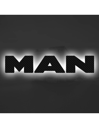 Man carbon look - Scritta man retroilluminata