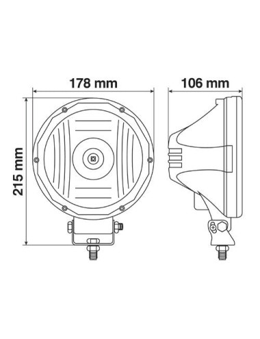 Mars, proiettore supplementare a 1 Led Cree - 12/24V - Ø 178 mm