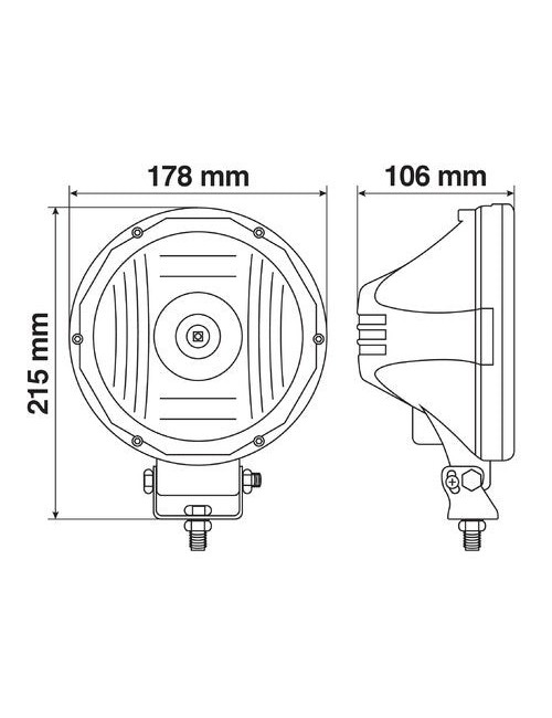 Mars, proiettore supplementare a 1 Led Cree - 12/24V - Ø 178 mm