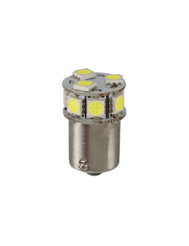 24/32V Led series - 10 SMD x 1 chip - (P21W) - BA15s - 1 pz - D/Blister - Bianco - Doppia polarità - Resistenza incorporata