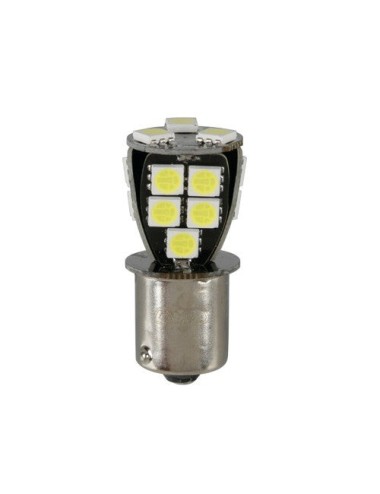 24/32V Led series - 18 SMD x 1 chip - (P21W) - BA15s - 1 pz - D/Blister - Bianco - Doppia polarità - Resistenza incorporata