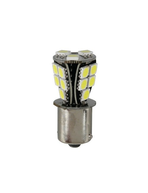 24/32V Led series - 18 SMD x 1 chip - (P21W) - BA15s - 1 pz - D/Blister - Bianco - Doppia polarità - Resistenza incorporata