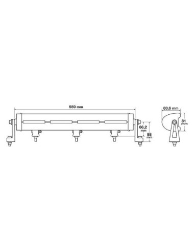 Pluton Holland Style, barra a Led 2 funzioni - 10/30V - 559x81 mm