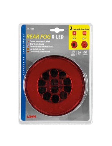 Rear fog O-LED, fanale retronebbia e posizione a led, 12/24V